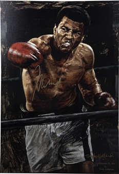 Muhammad Ali Signed “Ali – 1965” Stephen Holland Canvas (Beckett GEM MINT 10)